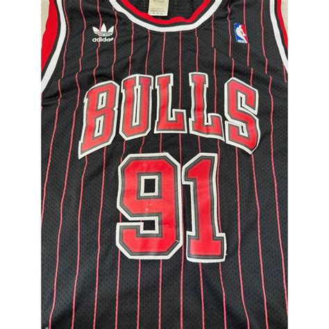 Dennis Rodman 91 Chicago Bulls Vintage Adidas NBA Basketball Jersey