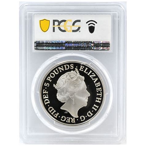 イギリス 2017 エリザベス2世 5ポンド 銀貨 PCGS PR69DCAM クヌート1世戴冠1000周年記念 45248463