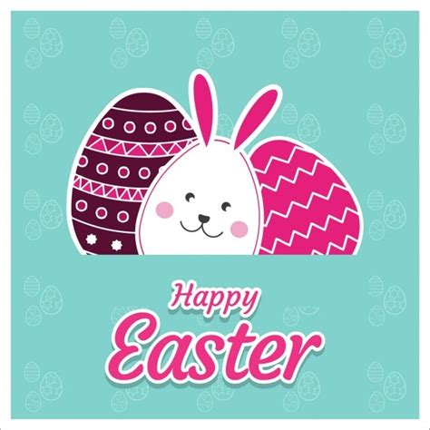 Free Vector | Cute happy easter card