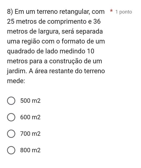 Em Um Terreno Retangular Metros De Comprimento E Metros