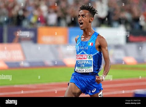 Yemaneberhan Crippa Of Italy Reacts After Winning The Gold Medal In