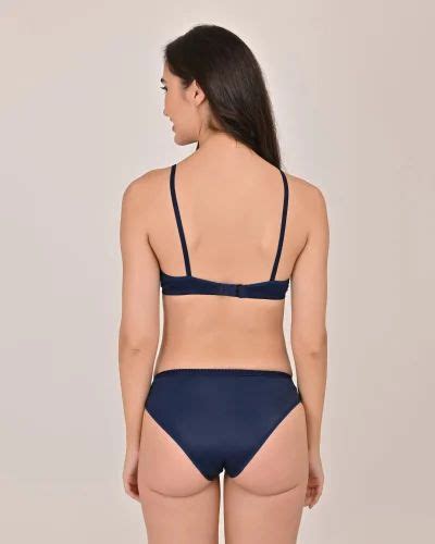 Lace Women Full Coverage Non Padded Lycra Set Clark Navy Blue Lingerie Set At Rs Piece In New