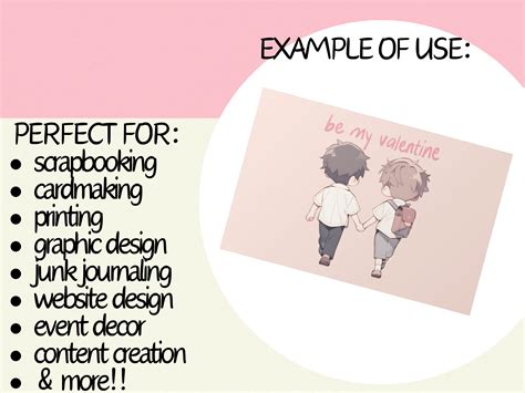 Kawaii Chibi Gay Couples Clipart Bundle Commercial Use And Transparent Background PNG For