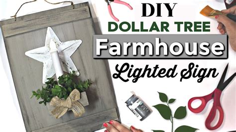 Diy Lighted Farmhouse Sign Diy Dollar Tree Farmhouse Decor Krafts