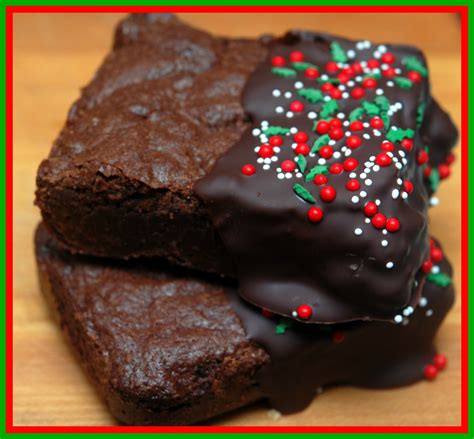 Chocolate Dipped Christmas Brownies Hugs And Cookies Xoxo