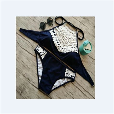 Push Up Swimwear Female Summer Women Sexy Bikini Set Wine Red Lace Swimsuit Beachwear Bathing