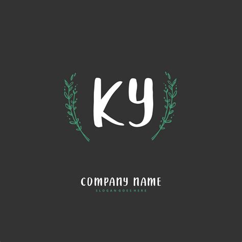 Ky Initial Handwriting And Signature Logo Design With Circle Beautiful