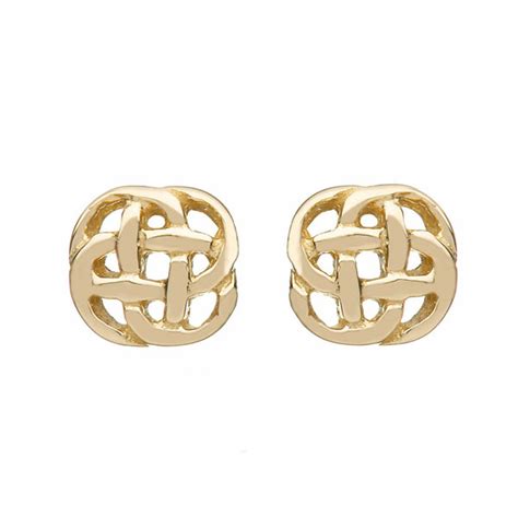 9ct Yellow Gold Round Celtic Knot Stud Earring Celtic Knot Earring