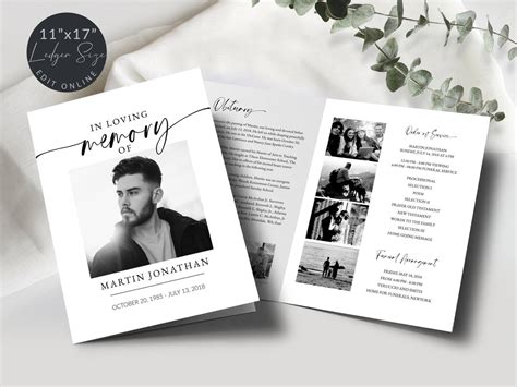 Funeral Program Template Minimalist Letter Funeral Program For Man