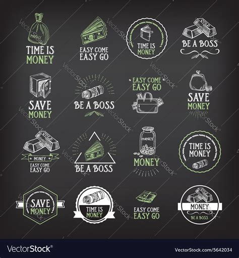 Money badge and logo design quote text Royalty Free Vector