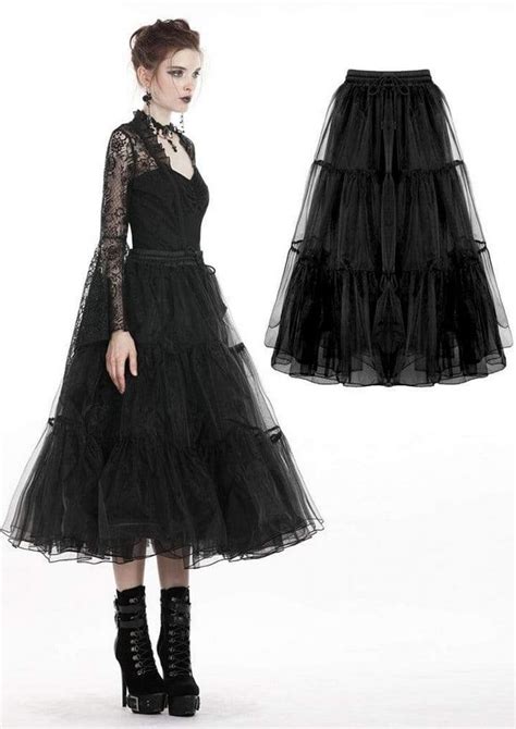 Women S Gothic Multi Layered Lace Skirts Goth Dress Pretty Outfits