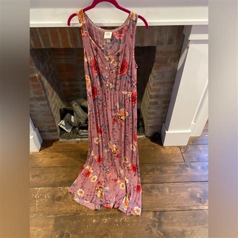 Knox Rose Dresses Knox Rose Mauve Floral Bohemian Maxi Dress Size