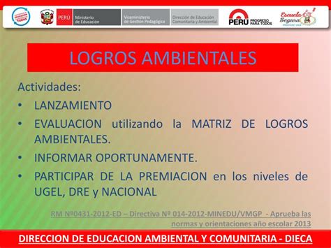 Ppt Direccion De Educacion Comunitaria Y Ambiental Powerpoint