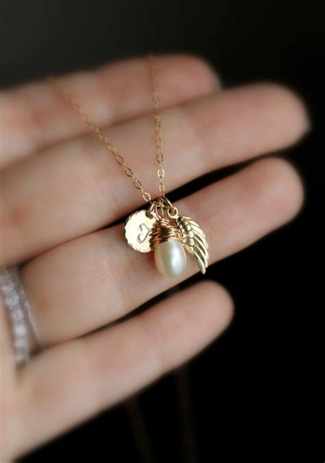 Angel Wing Necklace Guardian Angel Necklace Birthstone In Etsy