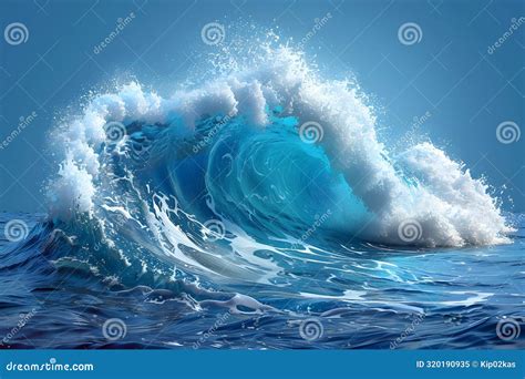 Powerful Ocean Wave In Mid Splash High Resolution Seascape For Nature