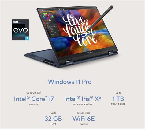 Asus ZenBook Flip S 13 OLED UP5302ZA-OLED-LX731X - i7-1260P - 16GB ...