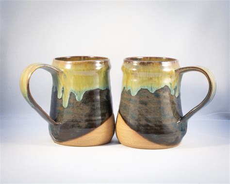 Large Handmade Pottery Mug Set Etsy Canada Handmade Pottery