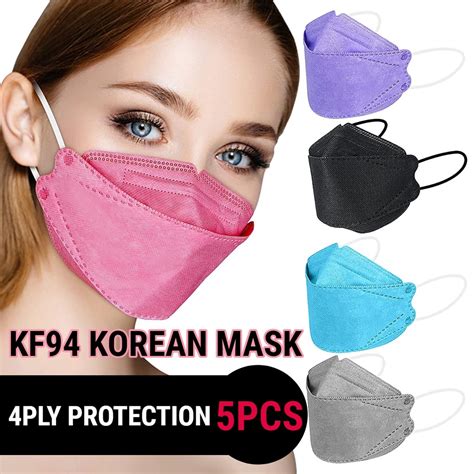 10PCS KF94 Mask 4 Layer Non Woven Protective Filter 3D Korean Mask KF94