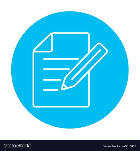 Taking Note Line Icon Royalty Free Vector Image