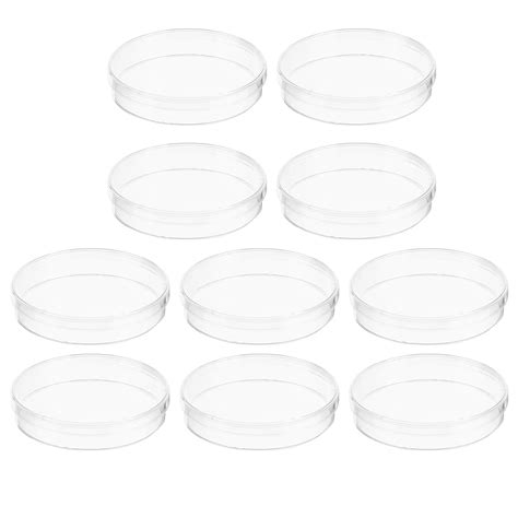 Kkewar 10pcs Clear Petri Dish Science Laboratory Petri Dishes Tissue