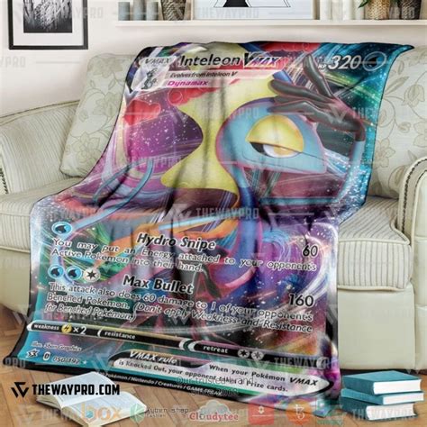 Hot Anime Pokemon Inteleon Vmax Blanket Morequilt