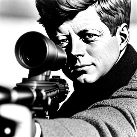 John F Kennedy Looking Down A Sniper Scope