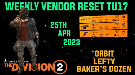 The Division 2 WEEKLY VENDOR RESET TU17 LEVEL 40 WITH NEW VENDORS