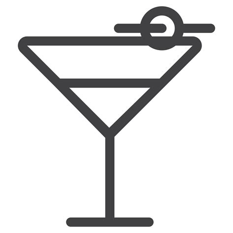 Martini Glass With A Cocktail Thin Line Icon Png