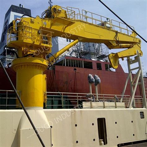 10m Marine Cranes Heavy Duty Hydraulic 100t Knuckle Boom For Deck