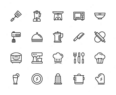 Premium Vector Kitchen Icon Set