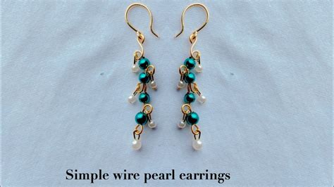 Making Simple And Beautiful Wire Wrapped Pearl Earrings Diy Earrings Simple Pearl Drop Earrings