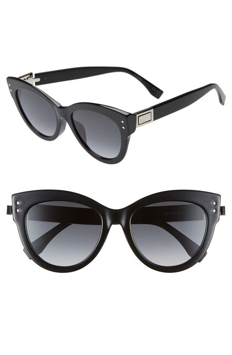 Fendi 54mm Special Fit Gradient Cat Eye Sunglasses In Black Lyst