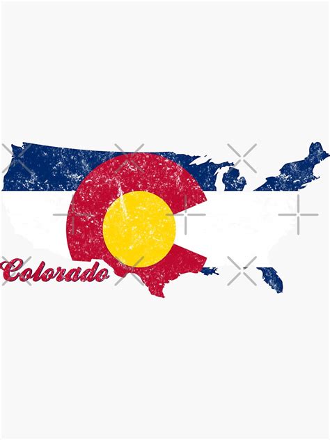 Colorado State Flag Usa Shaped Map Sticker For Sale By Csfanatikdbz Redbubble