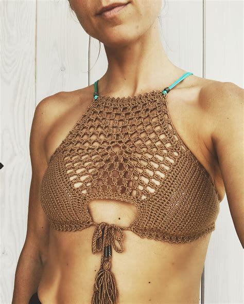 Pdf File For Crochet Pattern Sunflower Crochet Bikini Top Sizes Xs S