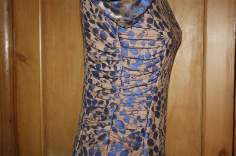 Linea Purple Lace Dress Size Figure Hugging Nude Lining Vgc