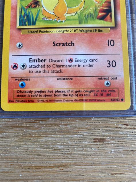 Charmander Pokemon Card Base Set Very Rare Excellent