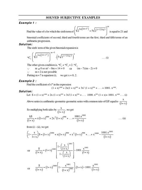 Binomial Theorem-02 - Solved Example | PDF | Discrete Mathematics ...