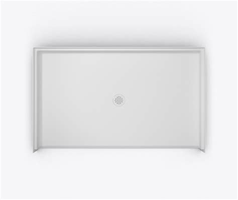 Xsb Bf Col Acrylx Alcove Shower Base With Center Drain In White