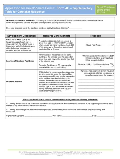 Fillable Online Form C Caretaker Residence Fax Email Print Pdffiller