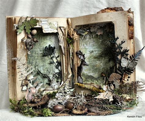 Altered Book In The Forest Diy Altered Books Book Art Sculptures