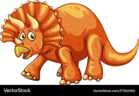 A Triceratops Dinosaur Cartoon Character Vector Image