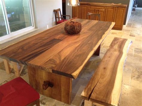 Solid Wood Slab Trestle Table Live Edge Made From Exotic Etsy