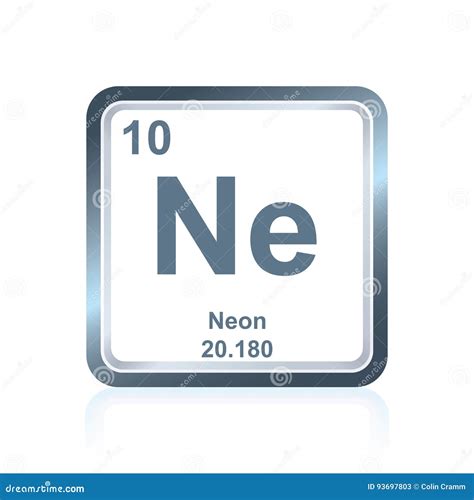 Chemical Element Neon From The Periodic Table Stock Vector