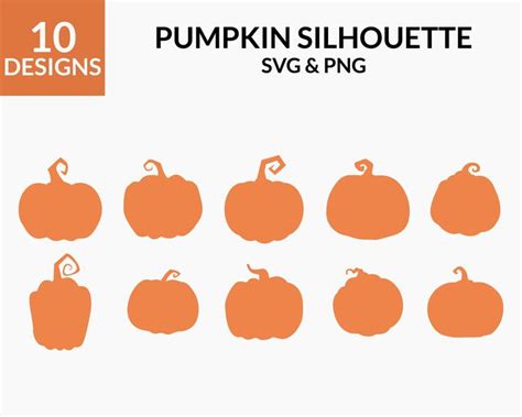 pumpkin silhouettes svg and png