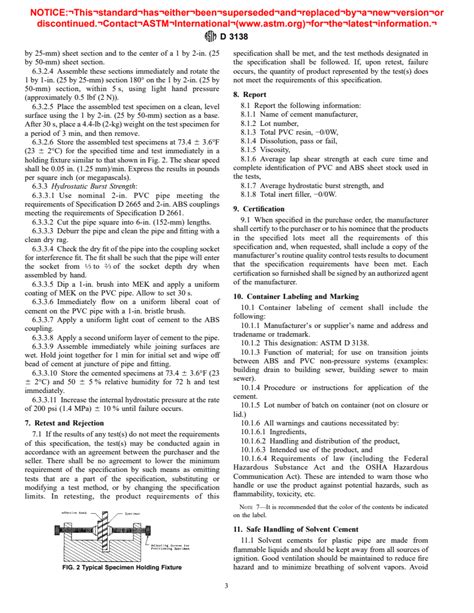 Astm D Standard Specification For Solvent Cements For