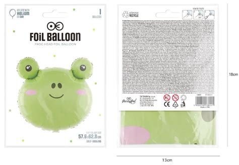 BALON FOLIOWY ŻABA GŁOWA 57x62cm PP Partymarket