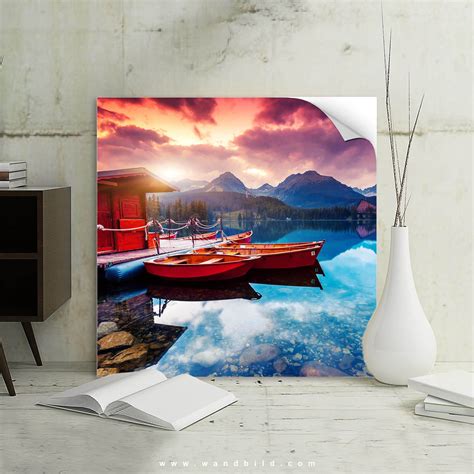 Poster Ruhiger Bergsee Quadrat