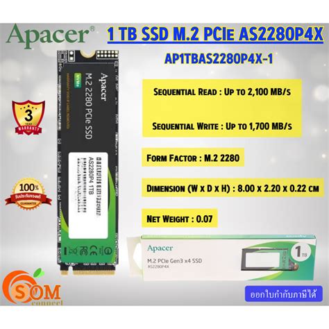 APACER 1TB SSD M 2 PCIe AS2280P4X AP1TBAS2280P4X 1 Read Up To