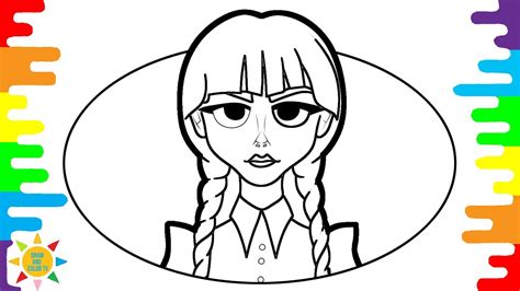 Wednesday Addams Coloring Pages Wednesday Coloring Drawandcolortv