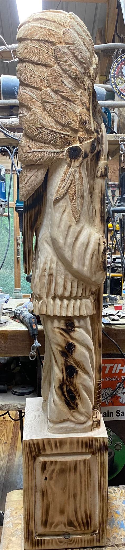 Cigar Store Indian Chainsaw Carving Etsy